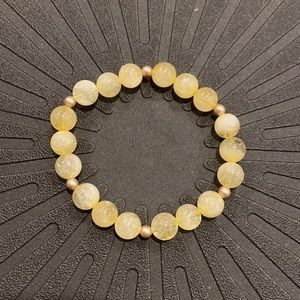 Hand Crafted * Citrine Crystal and Ivory Pearl Bracelet